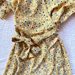 Max Studio Floral Wrap Midi Dress Boho Chic Hi Low Ruffle Flutter Sleeve Size S