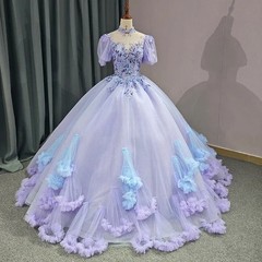 Dreamy Purple Quinceañera Dress Crystal Appliques Gorgeous Beading Sweet