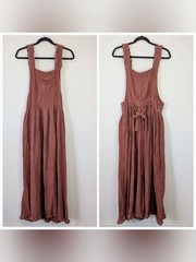 Dress To Kill Overall Maxi Dress Size S/M Lagenlook Artsy Boho Crinkle