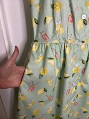 Women’s Sarah Patrick Newport, RI Sundress Cotton Lined Lemonade Print Size 6