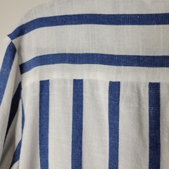 Cato 14/16 Blue & White Striped 3/4 Roll Tab Sleeves Button Front Shirt Dress