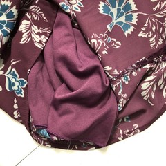 Everly Long Sleeve Burgundy Blue Floral Dress M Lined United States