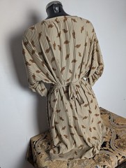 NUMPH Beige Leafs Pattern Pleated Belted Dress Tunic size 14