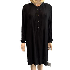 SAHARA Black Cheesecloth Crepe Midi Tunic Blouse/Dress Size L CH46&Prime;