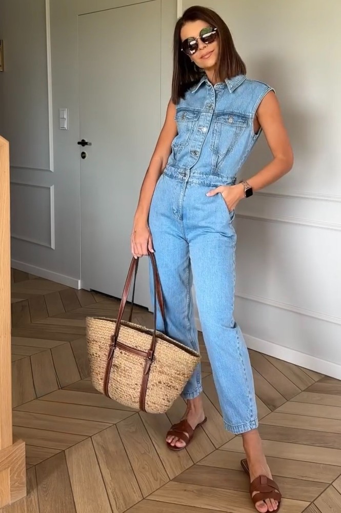 ZARA : Z1975 Denim Balloon Leg Jumpsuit : 0108/025 | *UK Buyers No Import Fees*