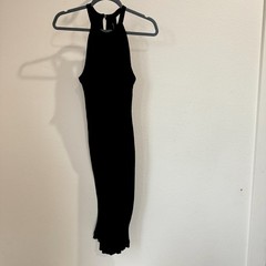 Banana Republic Ribbed Halter Mock Neck Midi Dress Women&rsquo;s Medium Black