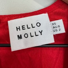 Hello Molly Heart Eyes Dress Red Jacquard Floral V-Neck Mini Dress US 2 XS Party