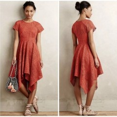 Anthropologie x Maeve Prima Lace Crochet Fit and Flare Hanky Dress size 4