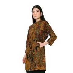 Kedu Batik Women&rsquo;s Batik Tunic, Yellow CASSANDRA Cotton, Formal Women&rsquo;s Tunic