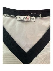 •Fashion Nova White & Black V‑Neck Jersey Dress