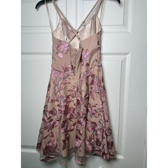 Twosisters The Label Pink Garden Floral Embroidered Mini Dress US 2 XS New