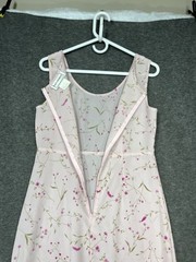 Vintage Karin Stevens Maxi Drerss Size 6 Sleeveless Pink Floral Sundress 90s