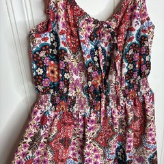 Xtraordinary boho smock waist mini sundress Sz M ruffle straps cottage festival