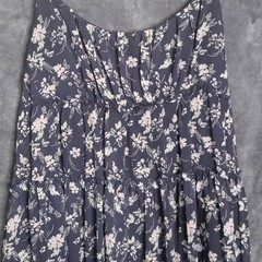 Altar&rsquo;d State Mini Dress XL Navy Floral Tiered Smocked Strappy Cottagecore Airy
