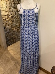 Midnight Sky Maxi Dress, SZ XL, Blue/White, Spaghetti Straps, Summer