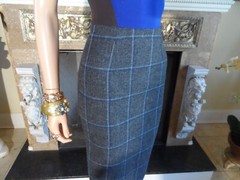 Victoria Beckham Blue/Gray/Brown Plaid Sheath Dress Size 0