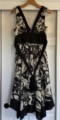 Black Cream 100% Cotton Fully lined Handkerchief cocktail dress 4-6