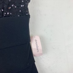 NWT Dressbarn Y2K Cocktail Dress Sz 10 Black Sequin Tiered Formal Cocktail Glam