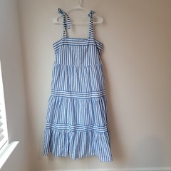For The Republic Womens Dress Size Large Midi Stripe Tiered Dress Cottagecore