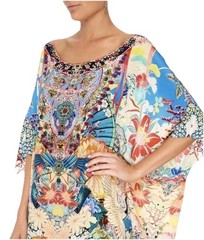 Camilla Miso In Love Round Neck Kaftan One Size Dress Maxi Silk Floral Vintage