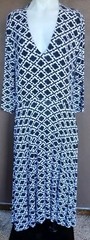 Agnes & Dora Geometric Dress Womens XL Black White Stretch Comfy