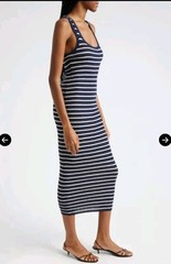 A.L.C. Nautical Stripe Iris Maxi Sweater Dress Blue S