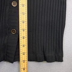 Project Social T Hideaway Button Front Sweater Dress Black Ribbed XS