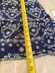 Penelope Rose Navy Blue Embroidered Boho Dress Medium 3/4 Sleeve Garden Wedding