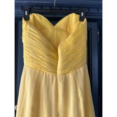 Cassandra Stone by Mac Duggal Flash 7245L Yellow strapless Prom formal dress 6