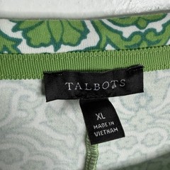 NWOT Talbots Fit & Flare Midi Dress Woodland Damask Green XL Casual Workwear