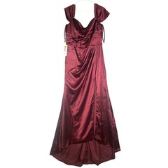 ChicSew Women&rsquo;s 36 Bust Red Burgundy Polyester Off the Shoulder Formal Dress