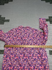 Frank & Eileen Shirt Dress Womens Small Pink Purple Floral Linen Blouson