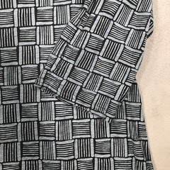 Fresh Produce Printed Dress Womens Large Blue 3/4 Sleeve V Neck USA Made Beach