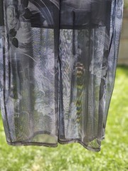 Torrid Sheer Black Gray & Blue Floral Maxi Over Blue/Gray Slip Dress Size 2