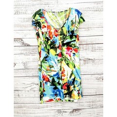 Maggy London Women&rsquo;s Abstract Flutter Sleeve Top Dress Multicolor Size 10