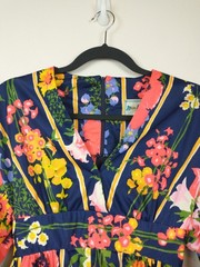 Vintage Miss Bierner Dress Womens 8 Floral 60s 70s Nylon Maxi Kimono Sleeve Boho