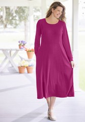 Woman Within Women&rsquo;s Plus Size Petite Thermal Knit A-Line Dress