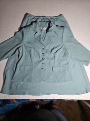 Lady Dorby 2 Pc Sea Green Set Jacket Sz 1x And Skirt Sz 20w Rn# 17638 # 2262241
