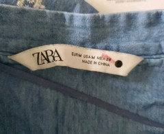 ZARA Chambray EMBROIDERED Eyelet Mini Tunic Dress Medium 4786/057 Bloggers fave