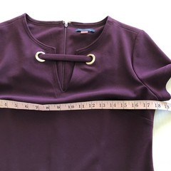 Tommy Hilfiger Women’s Scuba Crepe Grommet Top Pocket Dress Burgundy Size 10