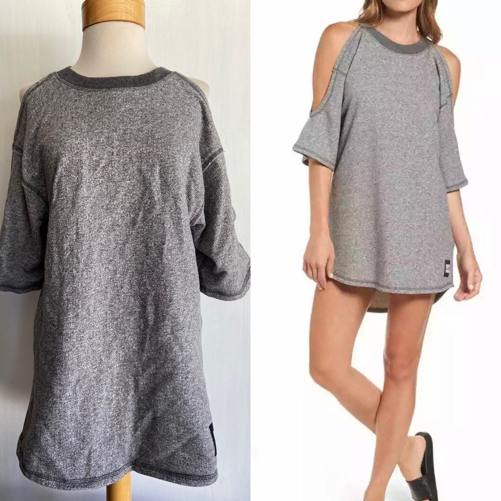 IVY PARK Cold Shoulder Heather Gray Sweatshirt Mini Dress Women&rsquo;s Size XS