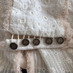 New Zara Stylish, Trinny, Ltd Edition Ecru/ White Dress, button cuffs ,Size L.