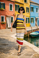 AWESOME! ❤️ZARA SLEEVELESS STRIPED MULTICOLORED LYOCELL LONG KNIT DRESS sz S