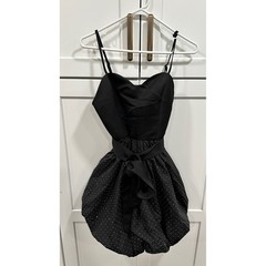 Steve Madden Black Rhinestone Bubble Skirt Mini Dress Small NEW
