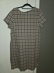 Women&rsquo;s J. Jill Plaid Mini Shift Dress In Brown and Cream Size XL