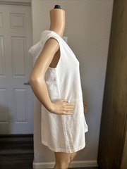 Jordan Taylor Hooded Beach Cover White French Terry Cotton M USA