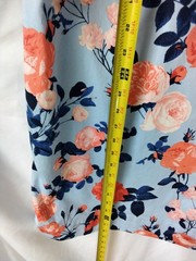 Talbots Light Blue Dress With Coral & Navy Floral