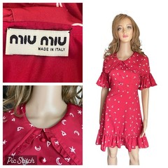 Vintage Miu Miu 80s mini red dress size S