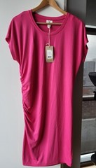 Women B New York NWT NEW side-ruched Hot Pink jersey dress Size Small