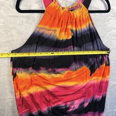 NWT Express Tie Dye Halter Ruched Mini Dress/Top Sleeveless Multicolor Women M